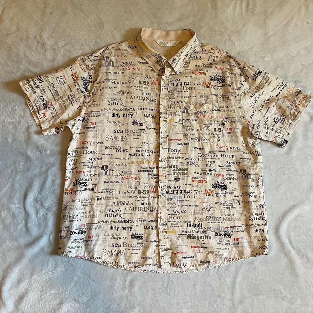 Amiani Sz XXL Men's Casual Button Down Shirt - Multicolor Print